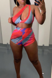 Red Sexy Print Hollowed Out Swimwears