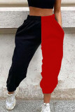 Red Sportswear Solid Split Joint Loose High Waist Wide Leg Solid Color Bottoms