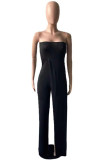 Grey Fashion Sexy Solid Backless Strapless Regular Jumpsuits
