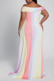 White Sexy Print Split Joint Asymmetrical Collar Straight Dresses
