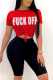 Red Casual Print Patchwork O Neck Short Sleeve Two Pieces