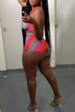 Red Sexy Print Hollowed Out Swimwears