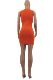 Light Blue Sexy Solid Hollowed Out O Neck Pencil Skirt Dresses