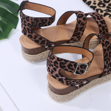 Leopard Print Casual Street Hollowed Out Split Joint Printing Opend Out Door Shoes