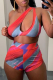 Red Sexy Print Hollowed Out Swimwears