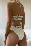 Milky Fashion Sexy Solid Backless Flounce Swimwears