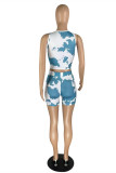 Pink Casual Sportswear Print Vests O Neck Sleeveless Two Pieces