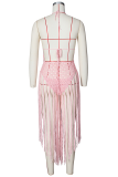 White Sexy Solid Hollowed Out Patchwork Swimwears