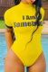 Yellow Sexy Print Letter Swimwears