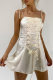 White Sexy Solid Patchwork Spaghetti Strap Pencil Skirt Dresses