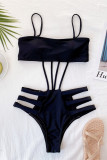 Black Fashion Sexy Hollowed Out Backless Swimwears