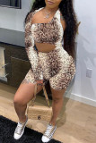Multicolor Fashion Sexy Print Hollowed Out Oblique Collar Skinny Romper