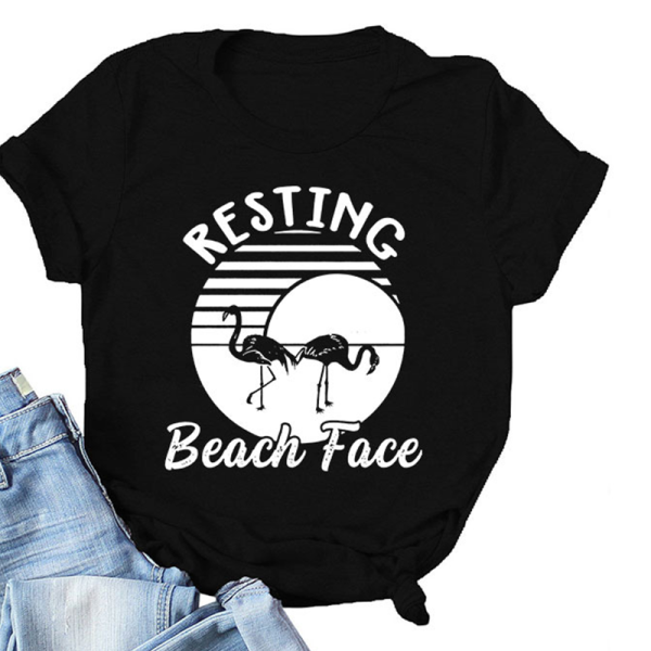 Black Casual Print Patchwork O Neck T-Shirts