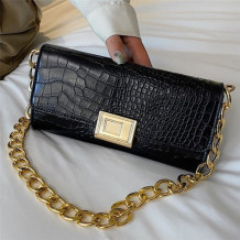Black Fashion Casual Solid Chains Bags
