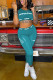 Baby Blue Casual Sportswear Letter Print Vests Pants O Neck Sleeveless Two Pieces