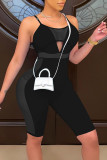 Rose Red Sexy Solid Hollowed Out Patchwork See-through Spaghetti Strap Skinny Rompers