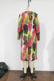 Rose Red Sexy Print Patchwork Swimwears