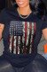 Black Fashion Casual Print Basic T-Shirts