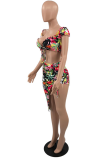 Colour Sexy Print Patchwork Swimwears