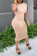Pink Fashion Casual Solid Basic O Neck Sleeveless Dress