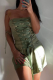Green Sexy Solid Patchwork Spaghetti Strap Pencil Skirt Dresses