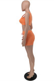 Pink Casual Sportswear Solid Vests U Neck Sleeveless Two Pieces