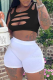 Black Casual Solid Ripped U Neck Sleeveless Two Pieces