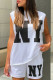 White Casual Letter Print Basic O Neck Sleeveless Two Pieces