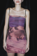 Pink Sexy Print Patchwork Spaghetti Strap Pencil Skirt Dresses