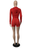 Blue Fashion Casual Solid Basic Hooded Collar Long Sleeve Two Pieces
