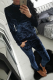 Royal Blue Casual Solid Patchwork O Neck Long Sleeve Two Pieces