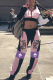 Pink Casual Print Patchwork Turndown Collar Long Sleeve Two Pieces