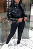 Red Fashion Solid Patchwork O Neck Regular Jumpsuits