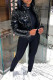 Black Fashion Solid Patchwork O Neck Regular Jumpsuits