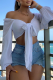 White Sexy Solid Patchwork Off the Shoulder Tops