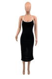 Purple Fashion Sexy Solid Backless Spaghetti Strap Sleeveless Dress Dresses