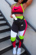 Multicolor Casual Sportswear Print Patchwork Vests Pants O Neck Sleeveless Two Pieces