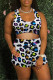 White Casual Sportswear Print Vests U Neck Sleeveless Two Pieces