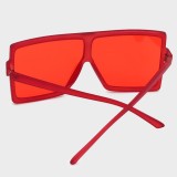 Red Sexy Street Gradual Change Leopard Split Joint Sunglasses