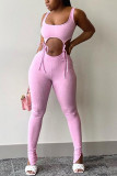 White Fashion Active adult Ma'am Patchwork Solid Two Piece Suits pencil Sleeveless Two Pieces