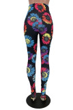 Black Sexy Print Without Belt Regular High Waist Pencil Bottoms