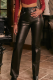 Black Casual Solid Patchwork Straight No(Nonelastic) Mid Waist Straight Bottoms