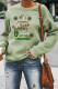 Olive Green Casual Letter Print Patchwork O Neck Tops