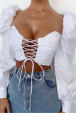 Red Sexy Casual Solid Backless Strap Design Square Collar Tops