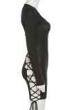 Leopard Print Sexy Print Frenulum U Neck Pencil Skirt Dresses