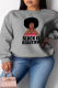 Grey Casual Print Patchwork O Neck Tops