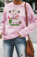 Pink Casual Letter Print Patchwork O Neck Tops