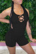 Black Sexy Casual Solid Hollowed Out Backless Halter Sleeveless Two Pieces