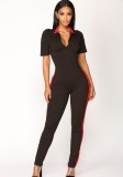 Black Solid Fashion Jumpsuits & Rompers