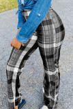 Purple Street Plaid Boot Cut Mid Waist Bottoms